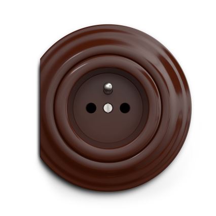 Reblig - Presa domestica in stile retrò senza cornice 230V, marrone