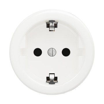 Reblig - Presa domestica in stile retrò senza cornice SCHUKO 230V/16A bianco neve