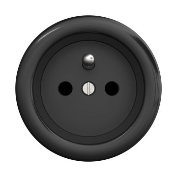 Reblig - Presa domestica in stile retrò senza placca 230V nera