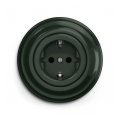 Reblig - Presa domestica retrò con cornice SCHUKO 230V/16A, verde