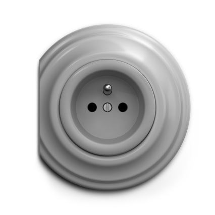 Reblig - Presa domestica retrò senza cornice 230V grigia