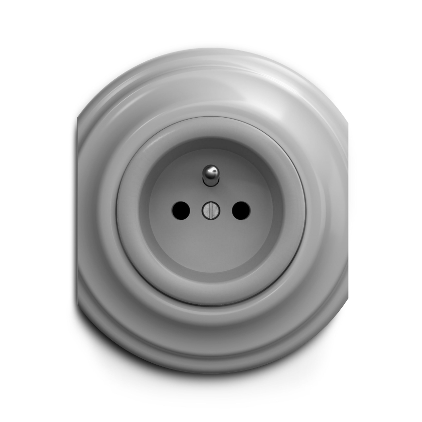 Reblig - Presa domestica retrò senza cornice 230V grigia