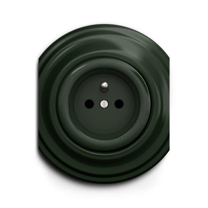 Reblig - Presa domestica retrò senza cornice 230V verde