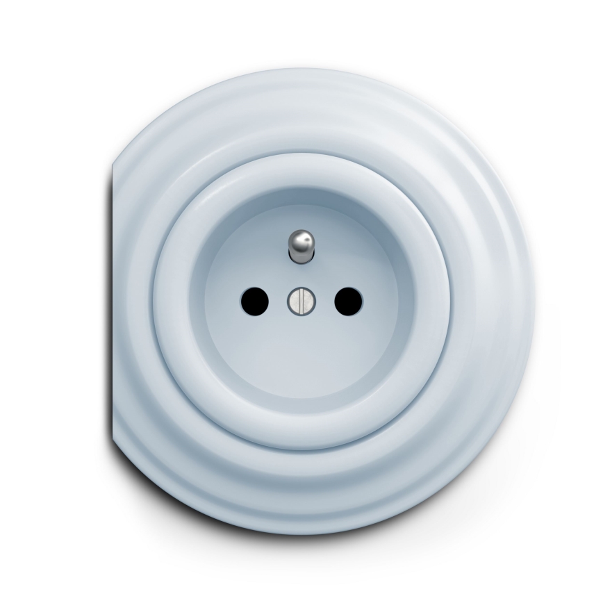 Reblig - Presa domestica retrò senza placca 230V blu
