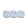 Reblig - Presa domestica tripla in stile retrò con cornice SCHUKO 230V blu