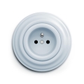 Reblig - Presa elettrica domestica in stile retrò con placca, 230 V, blu
