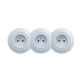 Reblig - Presa elettrica tripla da parete in stile retrò con cornice 230V blu