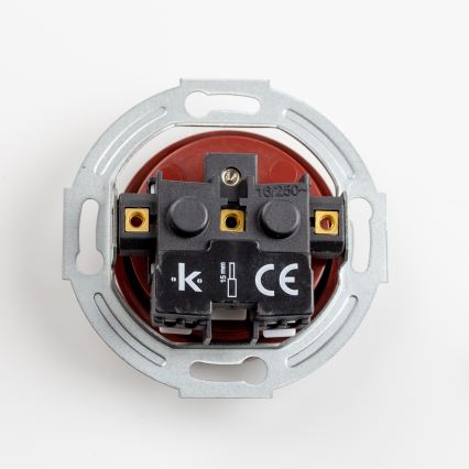 Reblig - Presa in stile retrò da parete con placca 230V marrone
