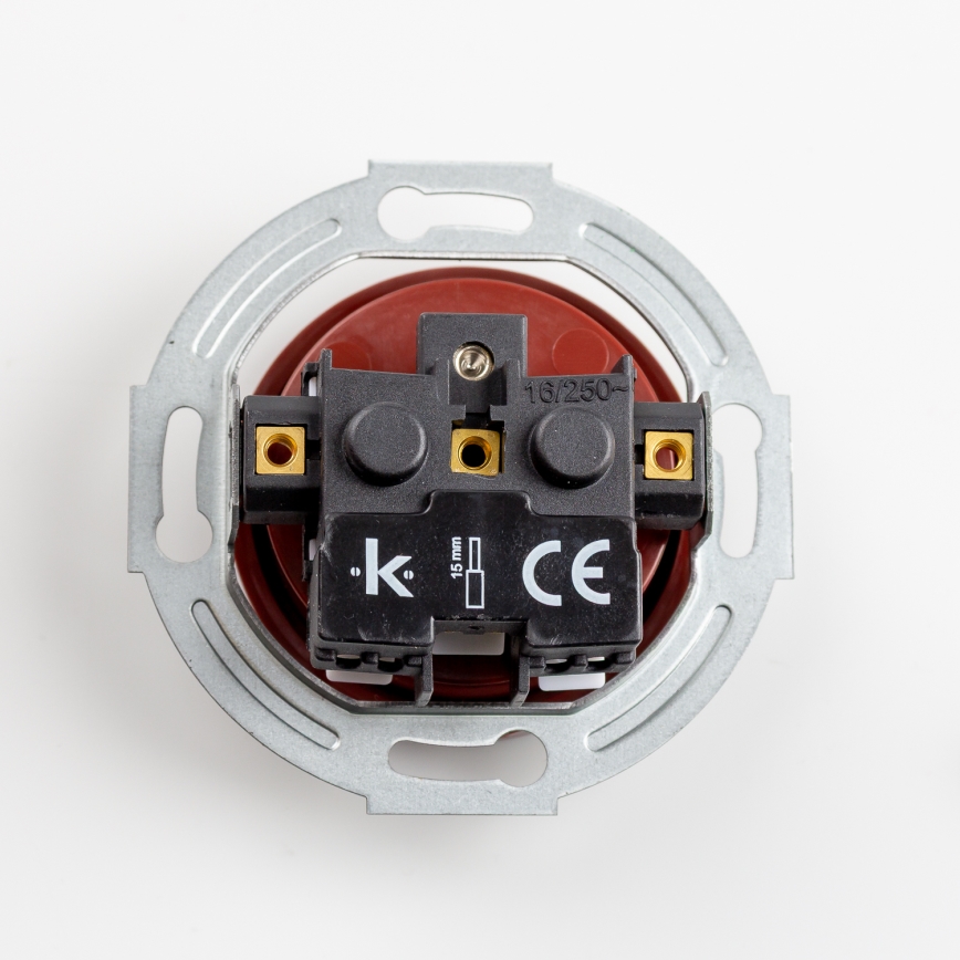 Reblig - Presa in stile retrò da parete con placca 230V marrone