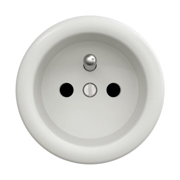 Reblig - Presa retrò senza cornice 230V, in ceramica bianca
