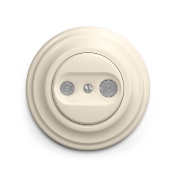 Reblig - Presa terminale coassiale TV+R in stile retrò con cornice beige