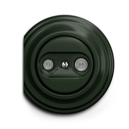 Reblig - Presa terminale TV e Radio in stile retrò, senza placca, verde