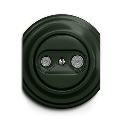 Reblig - Presa terminale TV e Radio in stile retrò, senza placca, verde