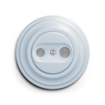 Reblig - Presa terminale TV+R in stile retrò con cornice blu