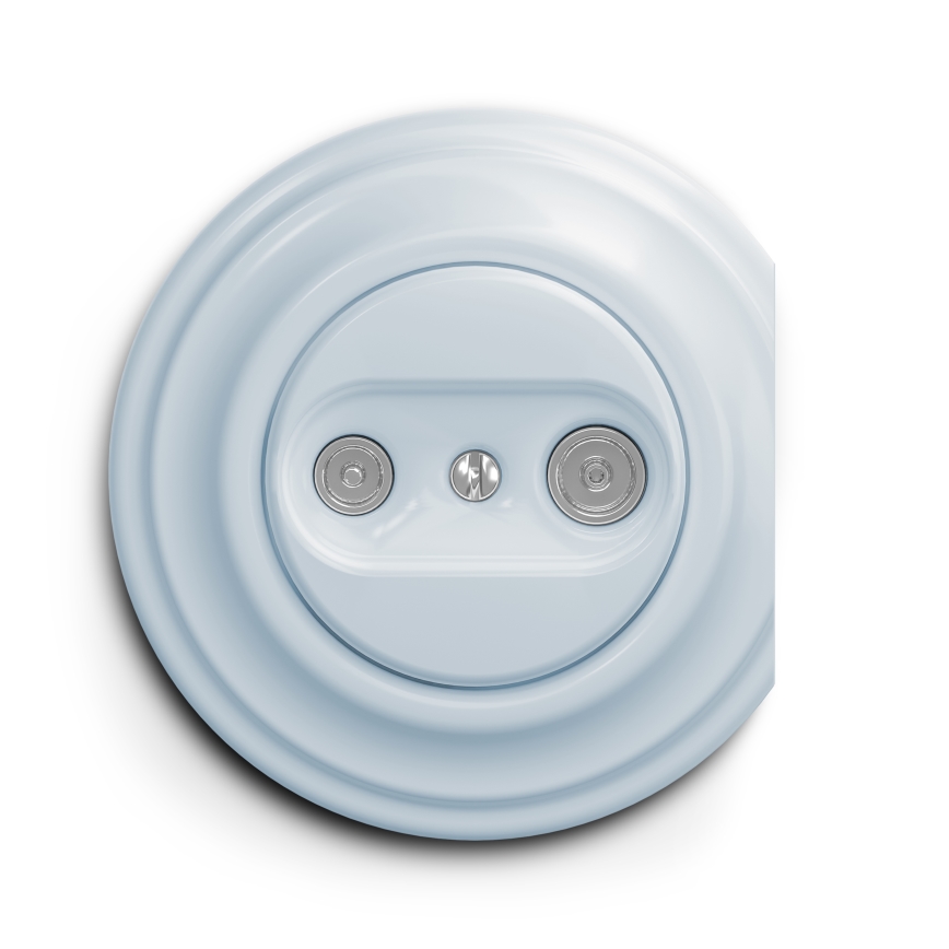 Reblig - Presa terminale TV+R in stile retrò (senza cornice) blu