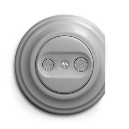 Reblig - Presa terminale TV+R in stile retrò senza cornice, grigia