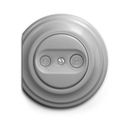 Reblig - Presa terminale TV+R in stile retrò senza cornice, grigia