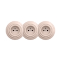 Reblig - Presa tripla domestica in stile retrò con cornice 230V, rosa antico