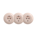 Reblig - Presa tripla domestica in stile retrò con placca SCHUKO 230V, rosa antico