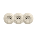 Reblig - Presa tripla in stile retrò da parete con cornice, 230 V, beige