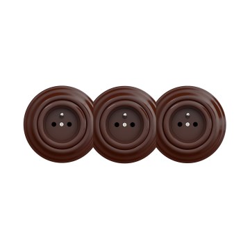 Reblig - Presa tripla in stile retrò per uso domestico con cornice, 230 V, marrone