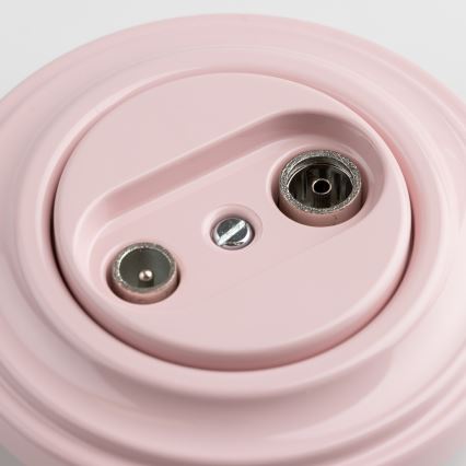 Reblig - Presa TV/FM passante in stile retrò con cornice color rosa antico
