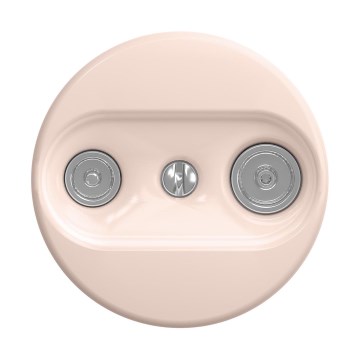 Reblig - Presa TV+R passante in stile retrò senza cornice, rosa antico