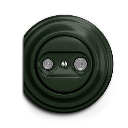 Reblig - Presa TV+R Retro passante senza cornice, verde