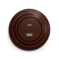 Reblig - Presa USB A+C in stile retrò con placca marrone