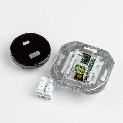 Reblig - Presa USB A+C retrò con cornice nera