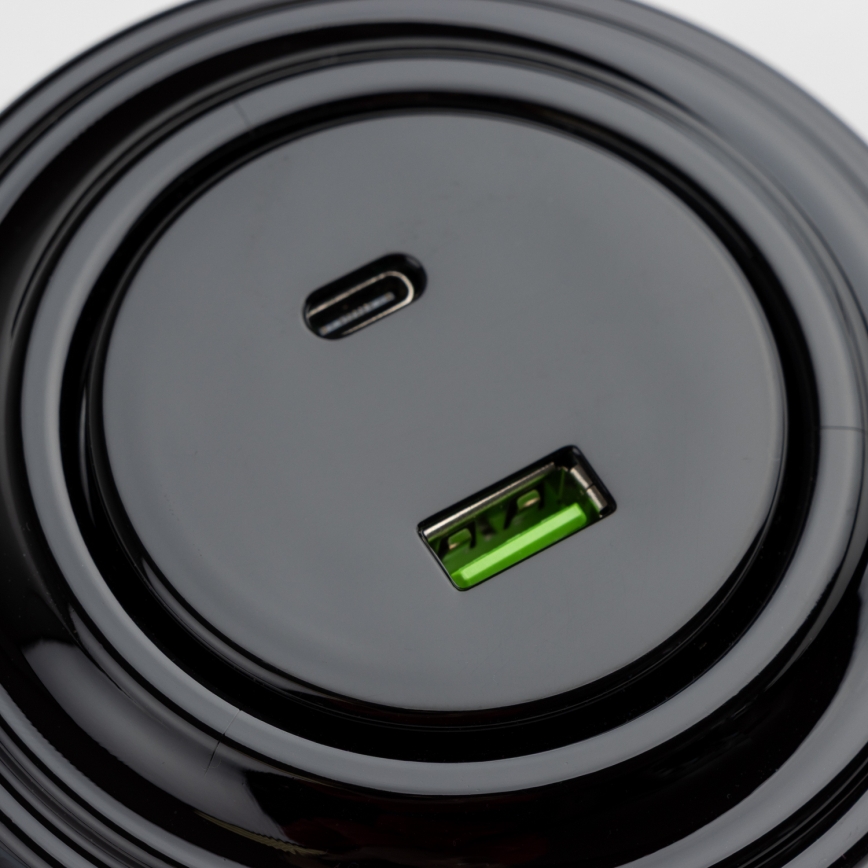 Reblig - Presa USB A+C retrò con cornice nera
