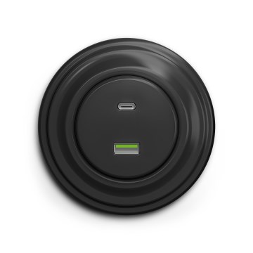 Reblig - Presa USB retrò A+C con cornice antracite