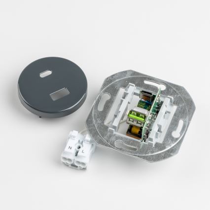 Reblig - Presa USB retrò A+C con cornice antracite