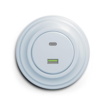 Reblig - Presa USB retrò A+C con cornice blu