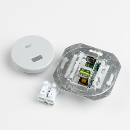 Reblig - Presa USB retrò A+C con cornice grigia