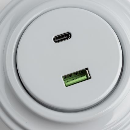 Reblig - Presa USB retrò A+C con cornice grigia