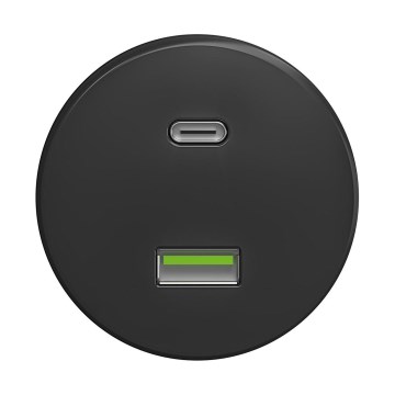 Reblig - Presa USB retrò A+C senza cornice antracite