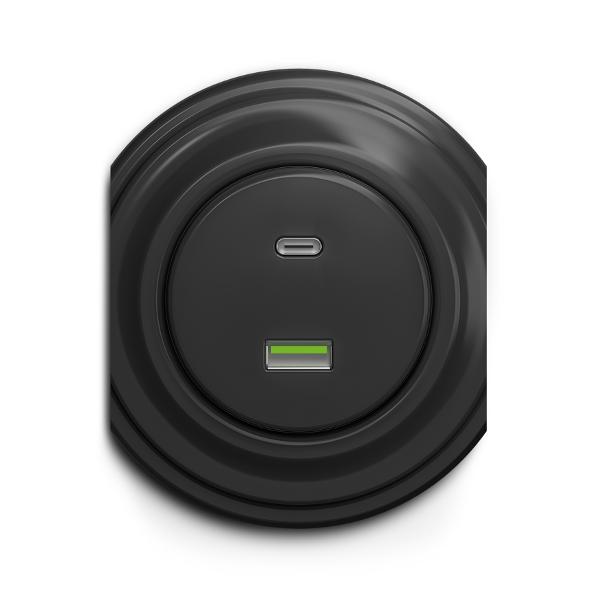 Reblig - Presa USB retrò A+C senza cornice antracite