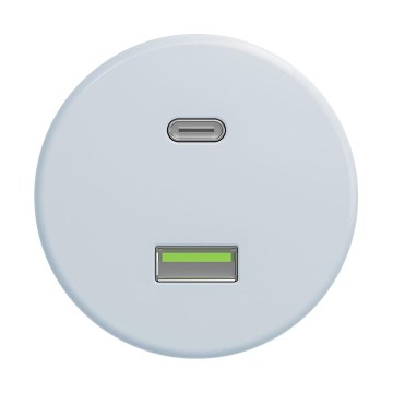 Reblig - Presa USB retrò A+C senza cornice blu