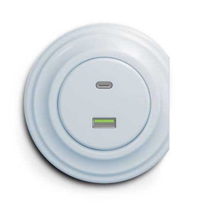 Reblig - Presa USB retrò A+C senza cornice blu