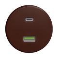 Reblig - Presa USB retrò A+C senza cornice marrone