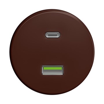 Reblig - Presa USB retrò A+C senza cornice marrone
