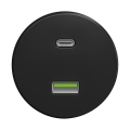 Reblig - Presa USB retrò A+C senza cornice nera
