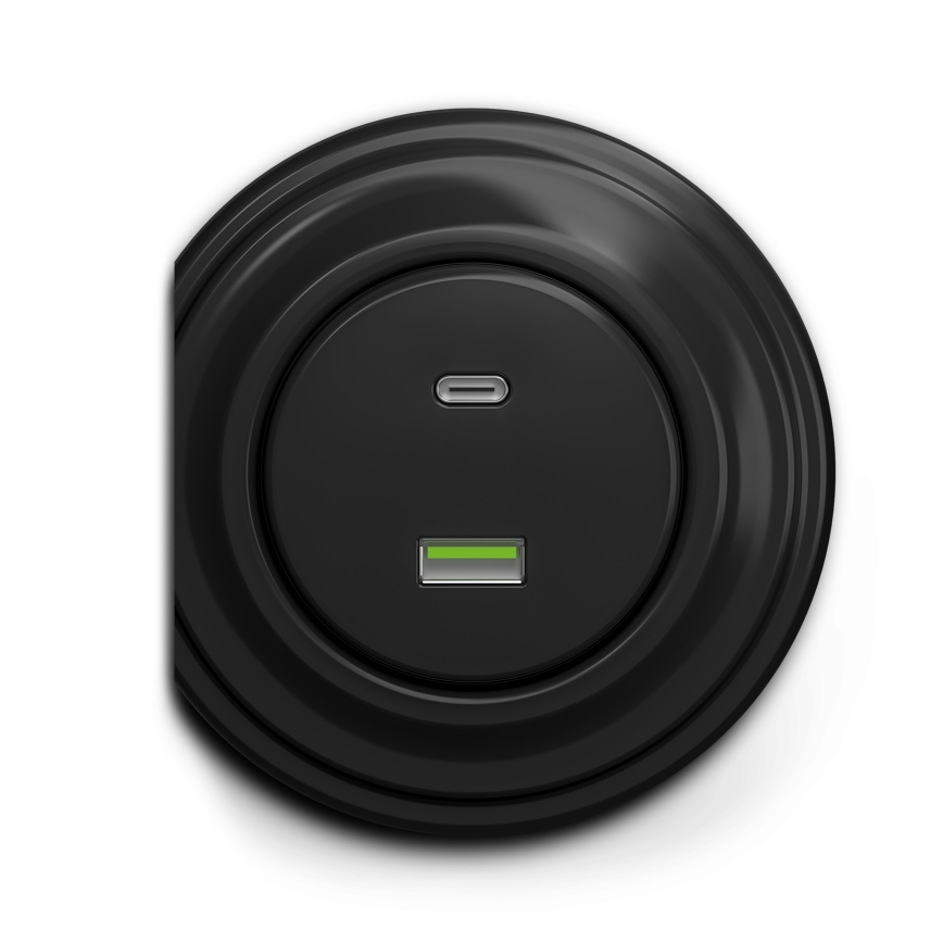 Reblig - Presa USB retrò A+C senza cornice nera