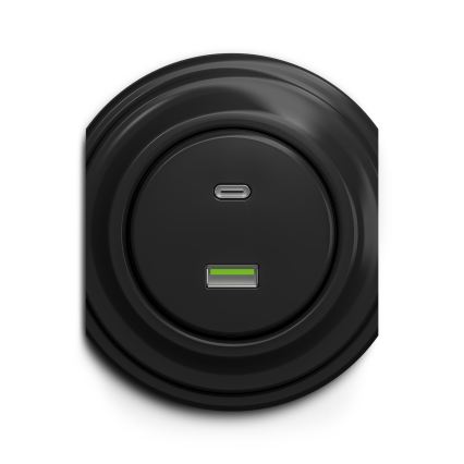 Reblig - Presa USB retrò A+C senza cornice nera