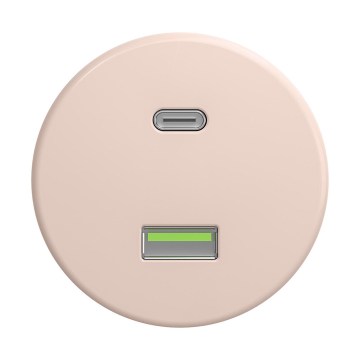 Reblig - Presa USB Retro A+C senza cornice, rosa antico