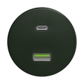 Reblig - Presa USB retrò A+C senza cornice verde