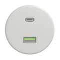 Reblig - Presa USB retrò A+C senza placca in ceramica bianca