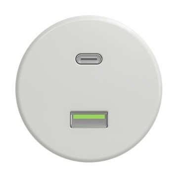 Reblig - Presa USB retrò A+C senza placca in ceramica bianca