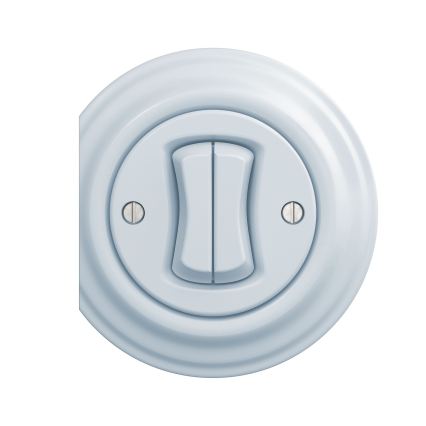 Reblig - Retro interruttore doppio per scale senza cornice n. 6+6 blu